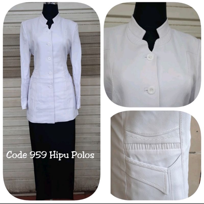 seragam azkia / blazer hitam putih / blazer hipu / baju hitam putih