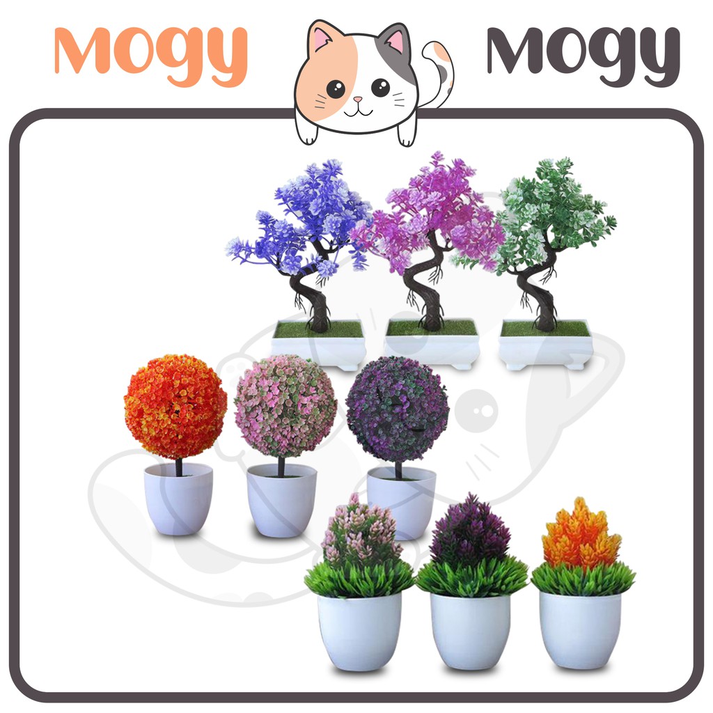 MOGYMOGY PT01 Tanaman Bunga Bonsai Plastik Dekorasi Rumah Pot Tanaman Bunga Hias Bongsai Artificial Flower Decoration