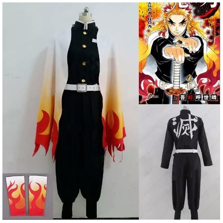 COSTUME COSPLAY KYOJURO RENGOKU KIMETSU NO YAIBA GIYUU TOMIOKA HAORI YUKATA KIMONO