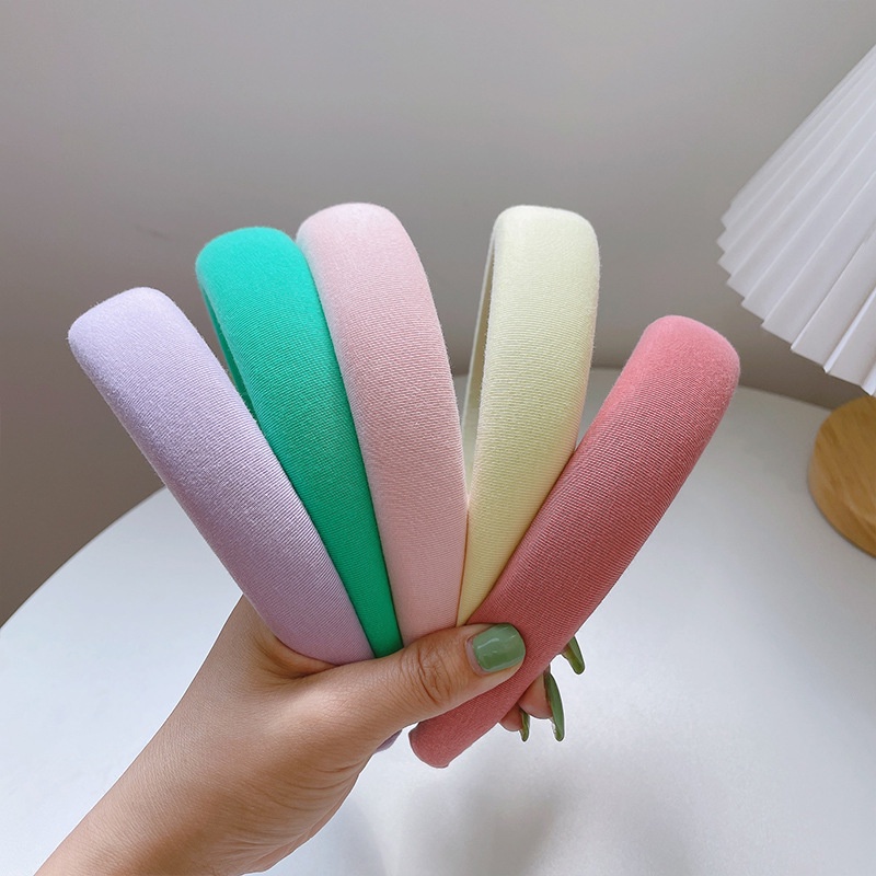 BANDO KAIN WARNA PASTEL PADDED HEADBAND POLOS CLOUD BANDANA KOREA RAMBUT LEBAR HAIR BAND TERANG SOFT KOREAN