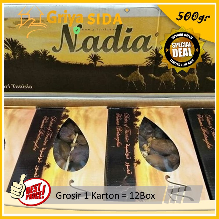 KURMA TUNISIA TANGKAI NADIA 500gr grosir per karton termurah hemat