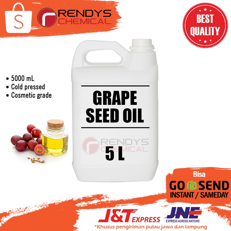 100% Pure Grape Seed Oil 5 Liter - Minyak Biji Anggur Murni 5 Liter - Cold Pressed