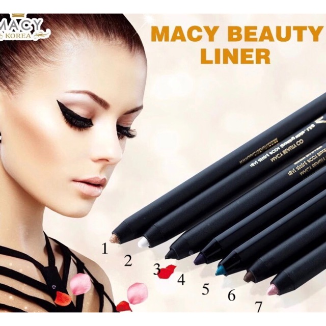 MACY BEAUTY PENCIL LINER GLITTER WATERPROOF EYELINER KOREA