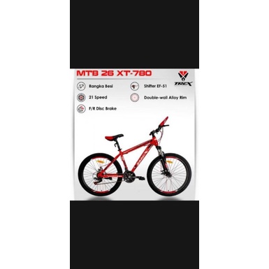 SEPEDA GUNUNG TREX 26INCH MTB XT 780 MERAH