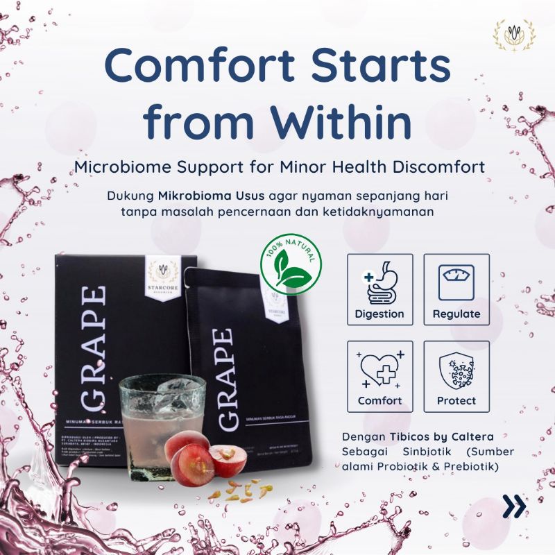 

Starcore Biodrink Grape (berat bersih 12.5gr @15sachets)