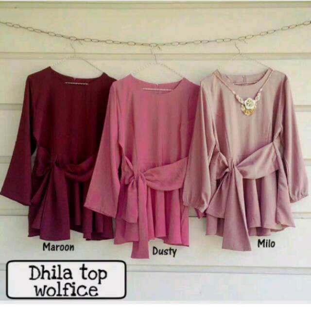 Baju wanita atasan tunik// DHILA TOP WOLFIS