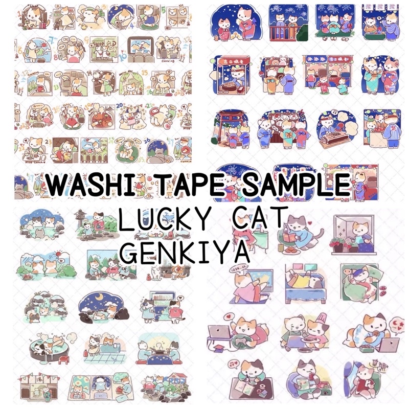 

Washi tape sample Lucky cat , GENKIYA