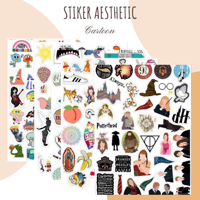 

[BUY 10 FREE 1] STIKER CARTOON PACK AESTHETIC ANTI AIR GLOSY PREMIUM 135 GSM