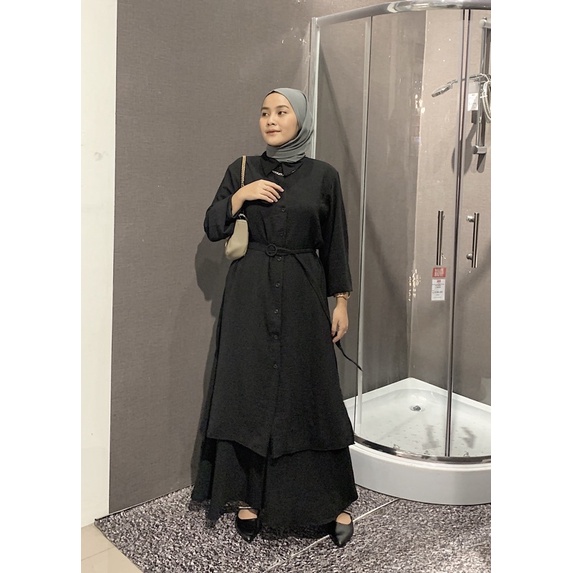ONE SET ROK HANUM STELAN ROK CRINKLE JUMBO XXL FREE BELT SETROK MURAH GROSIR LONG TUNIK POLOS