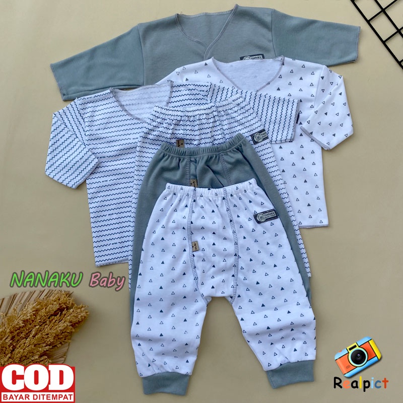 3 PCS Setelan Baju Bayi Celana Panjang Bayi Baru Lahir Usia 0-3 Bulan Ana Baby