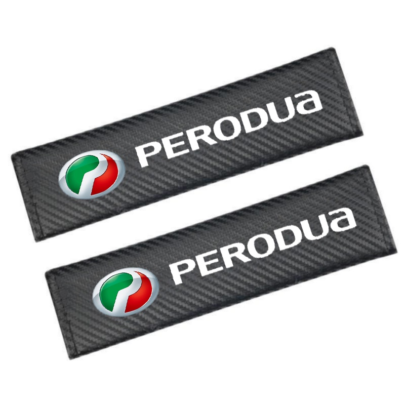 2pcs Cover Sabuk Pengaman Mobil Bahan Carbon Fiber Untuk Perodua Viva Bezza Axia Ativa Aruz Alza Myvi Kancil