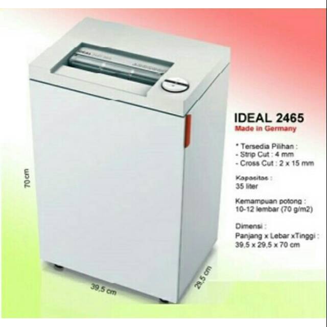 IDEAL 2465 CC Paper Shredder - Mesin Penghancur Kertas