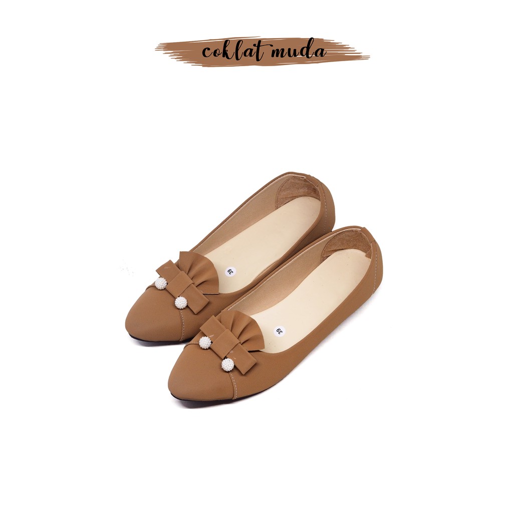 Flatshoes Pita Kipas Mutiara - Sepatu Wanita