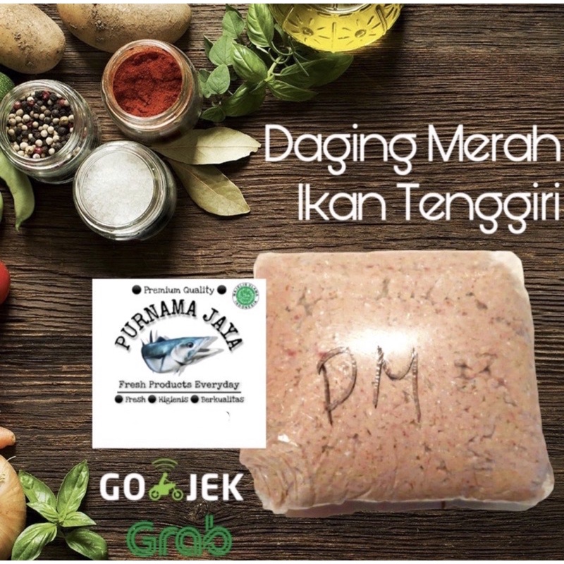 

daging merah tenggiri / kulit / kepala / telur ikan fresh bandung instant sameday bandung only