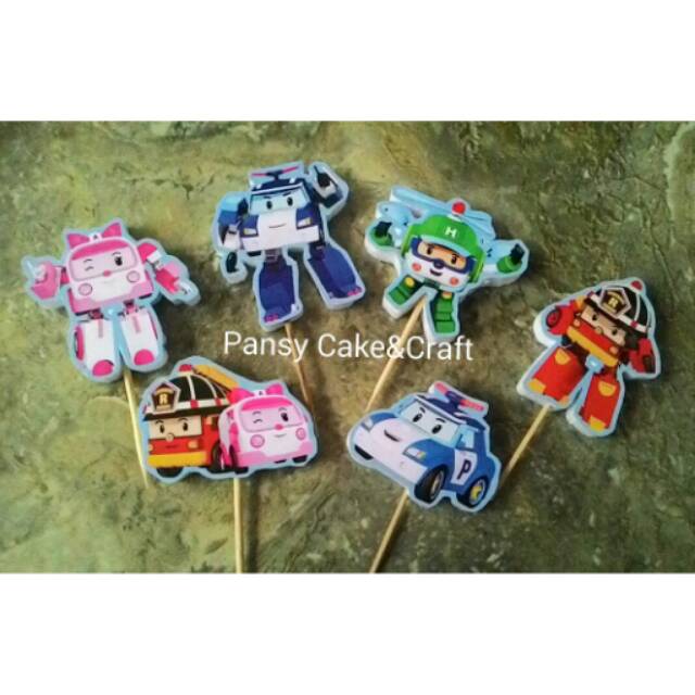 Cupcake topper Robocar Poli