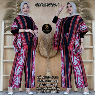  Batik  Miranda Set Cardi Celana  Set Tenun Shopee  Indonesia