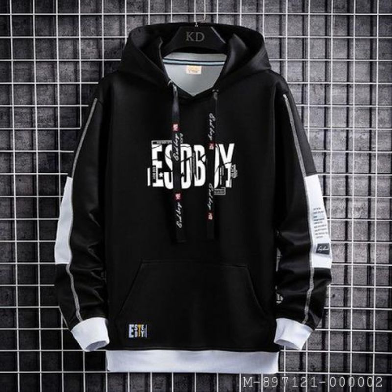 OUTERWEAR PRIA HOODIE ESOBOY VJAG-105Variasi：hitam, putih , abu, biru, marun