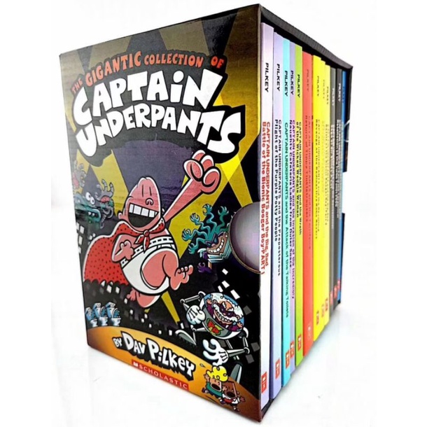 Original guaranteed the gigantic collection of captain Underpants Dav pilkey 12 books buku impor buku anak /happychild