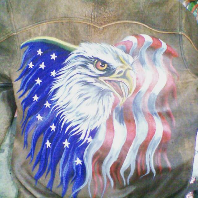Jaket Kulit Asli Domba Super Gambar Lukis Sulam