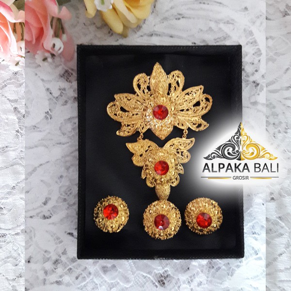 Bros Alpaka Bali Set Bros Anting Cincin U150