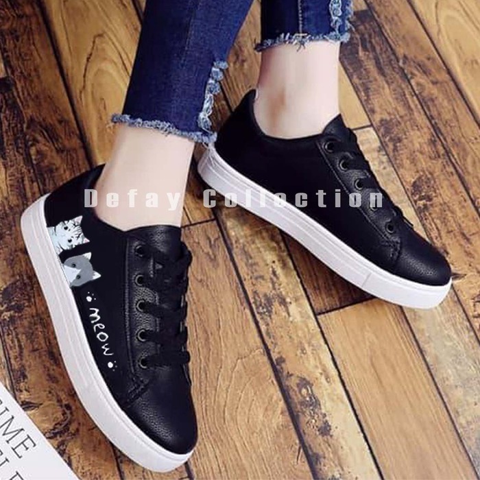 Sepatu Kets wanita Meow Hitam
