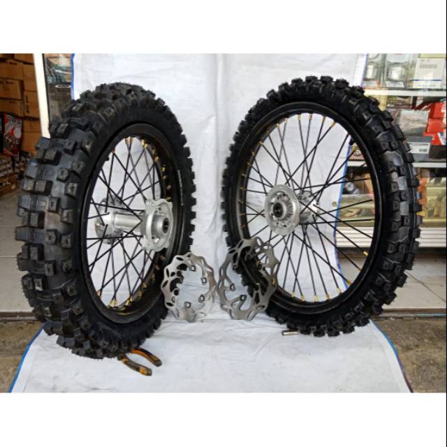 Paketan Velg Pelek Yamaha WR 155 WR155 Ring 16 19 Ring 18 21 Ban Primax Ban Cross Stoper Ban Original WR 155