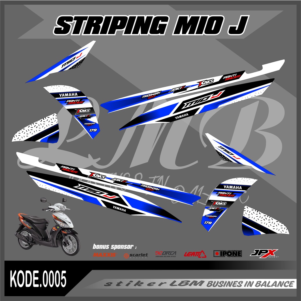 stiker list variasi striping mio j racing