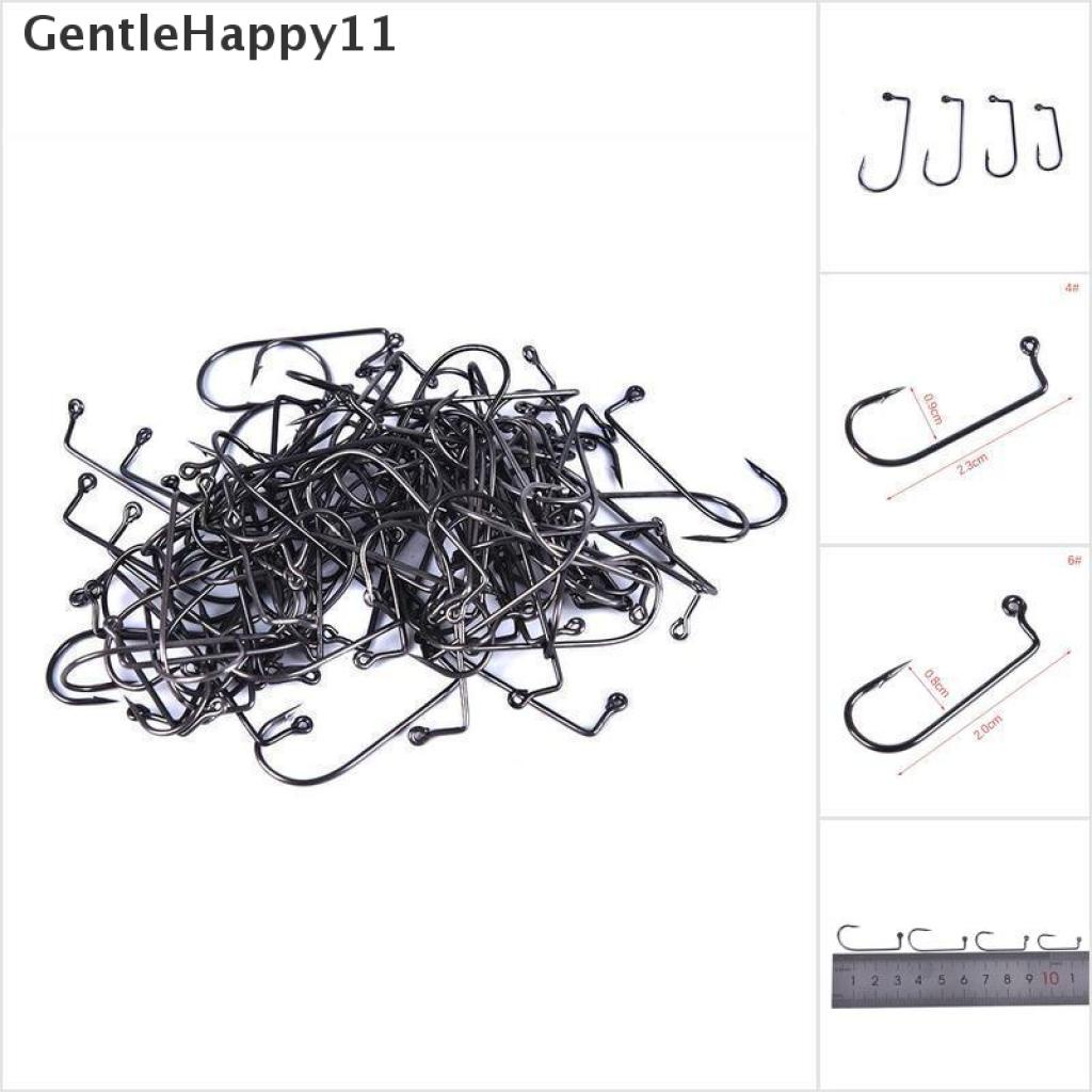 Gentlehappy 100pcs Kail Pancing Siku 90 Derajat Bahan Carbon Steel Ukuran 1# To 6#