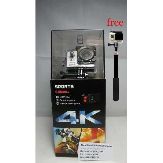 PROMO   Action cam Sportcam sj8000 plus 4K ultra HD WIFI   16MP   2 INC LCD Free Tongsis
