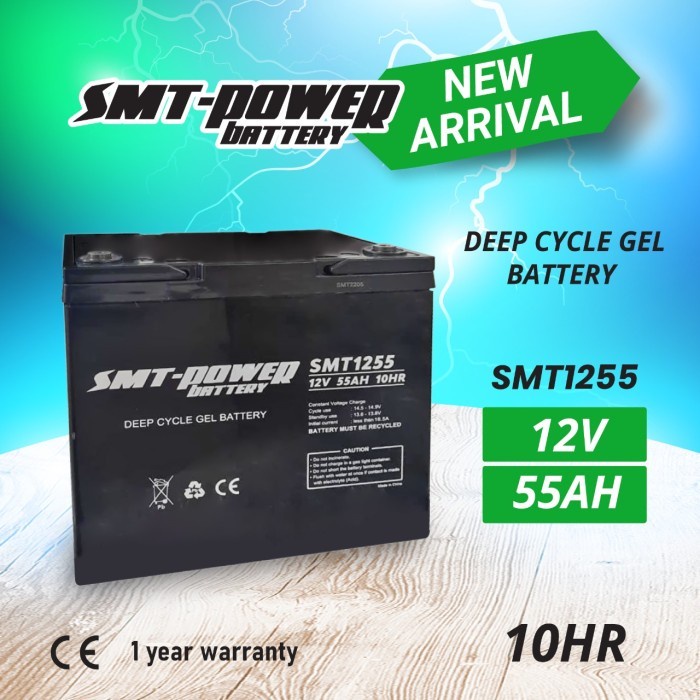 Jual Aki Kering Battery Vrla Smt Power 12v 55ah 1ohr Deep Cycle Gell Shopee Indonesia 6850