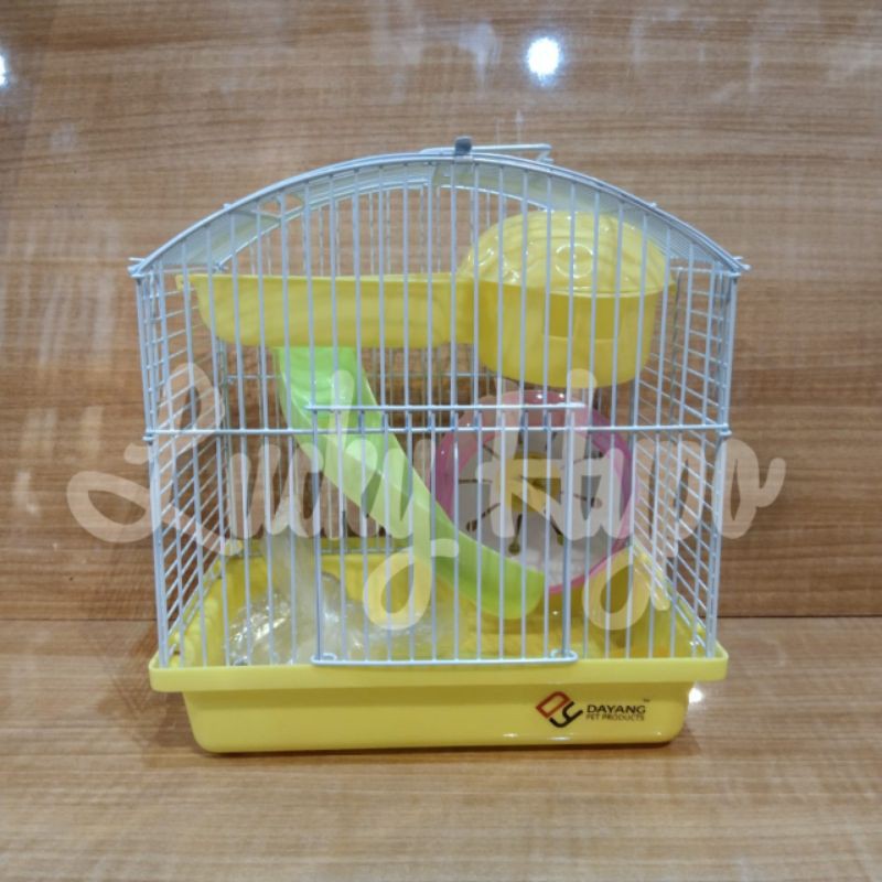 Kandang Hamster 1 Set Dayang 158 Hamster Cage Uk P22cm L16cm T25cm-Kuning