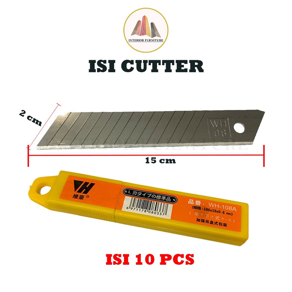 Pisau Cutter Besar / Cutter Pemotong Kertas Besar L-500 &amp; Isi Cutter Besar L150 (isi 10 pcs)