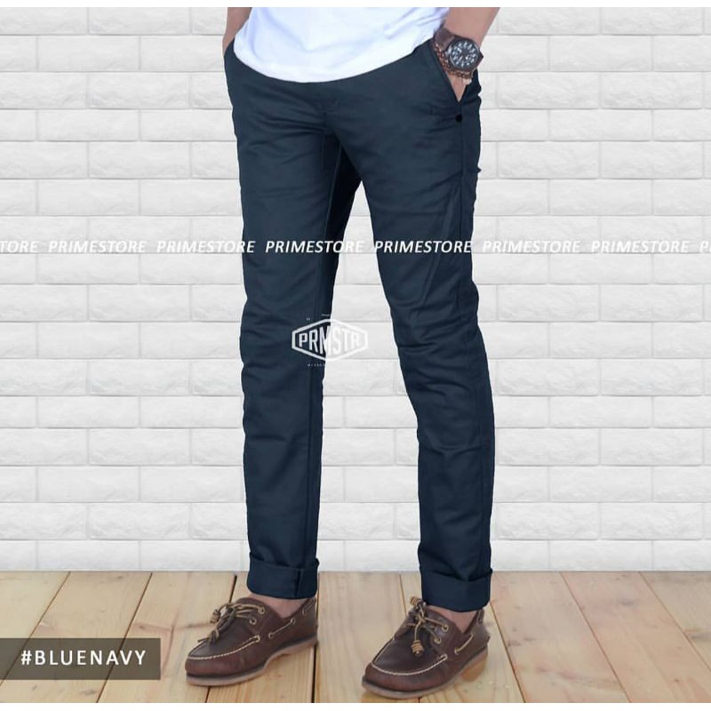 Celana Pria Chino Reguler Premium MALMO IMPRESIF Bigsize  Warna Blue Navy