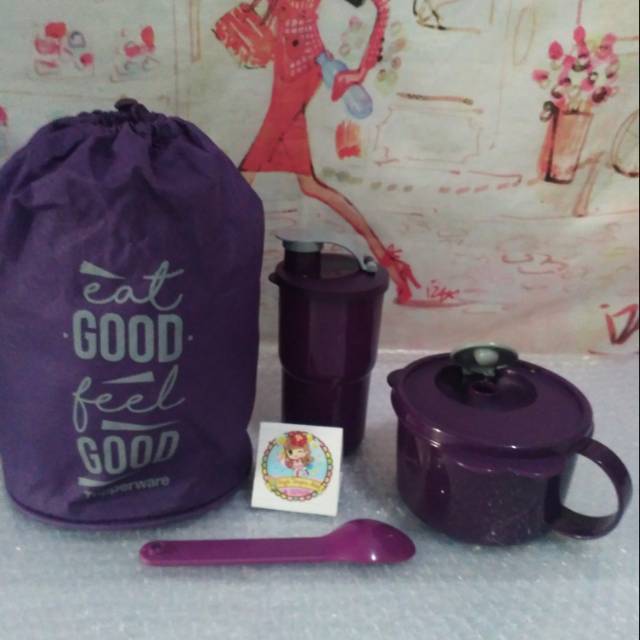 Tempat bekal set purple blush