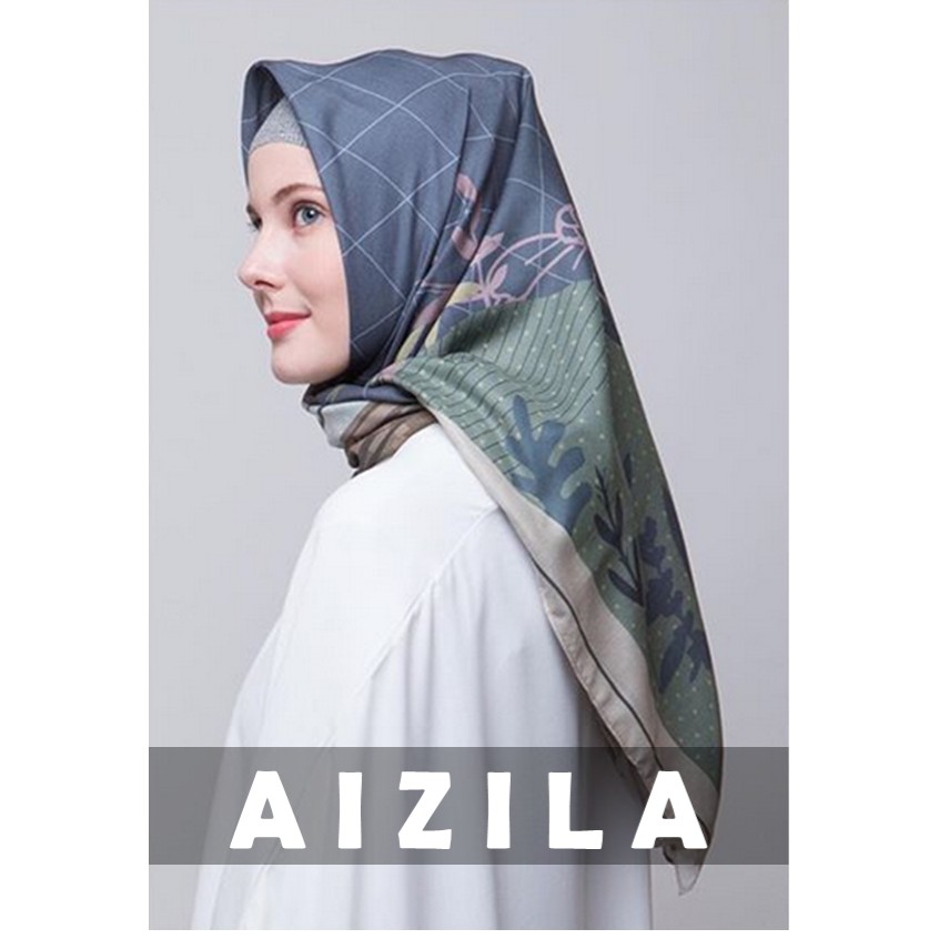 Aizila Voal Printed Scarf / Voile Jilbab Printing Square / HIjab Segi Empat from Rahina