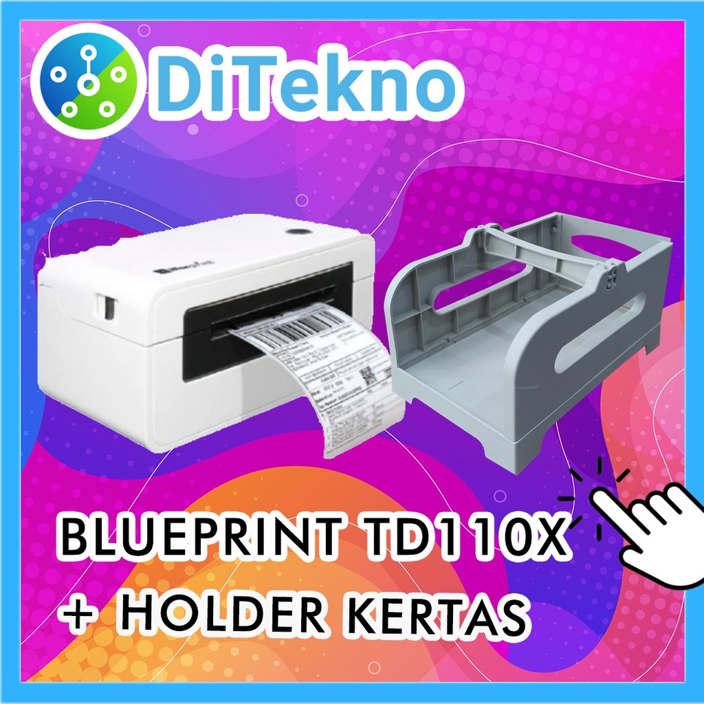 Paket Printer label Blueprint BP TD 110x + Holder