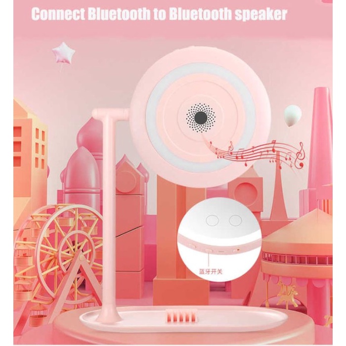 SPEAKER BLUETOOTH 3 MODE LAMPU MEJA RIAS CERMIN RIAS LED PUTIH SPEAKER