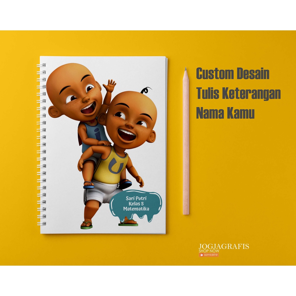

Buku Notebook Animasi Upin Ipin A5 Custom Desain / BUKU TULIS KARTUN / bloknot Spiral / Notebook Spiral