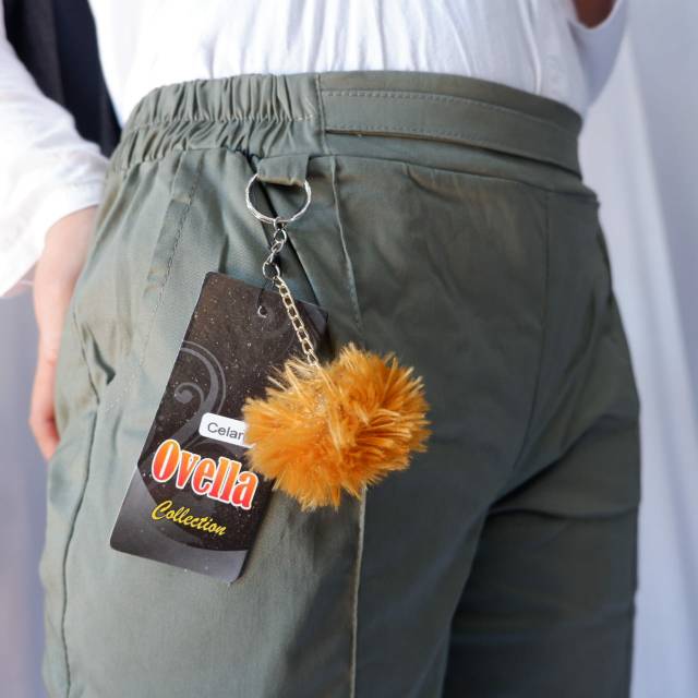 BAGGY PANTS TWILL STRETCH ALL SIZE FREE POMPOM