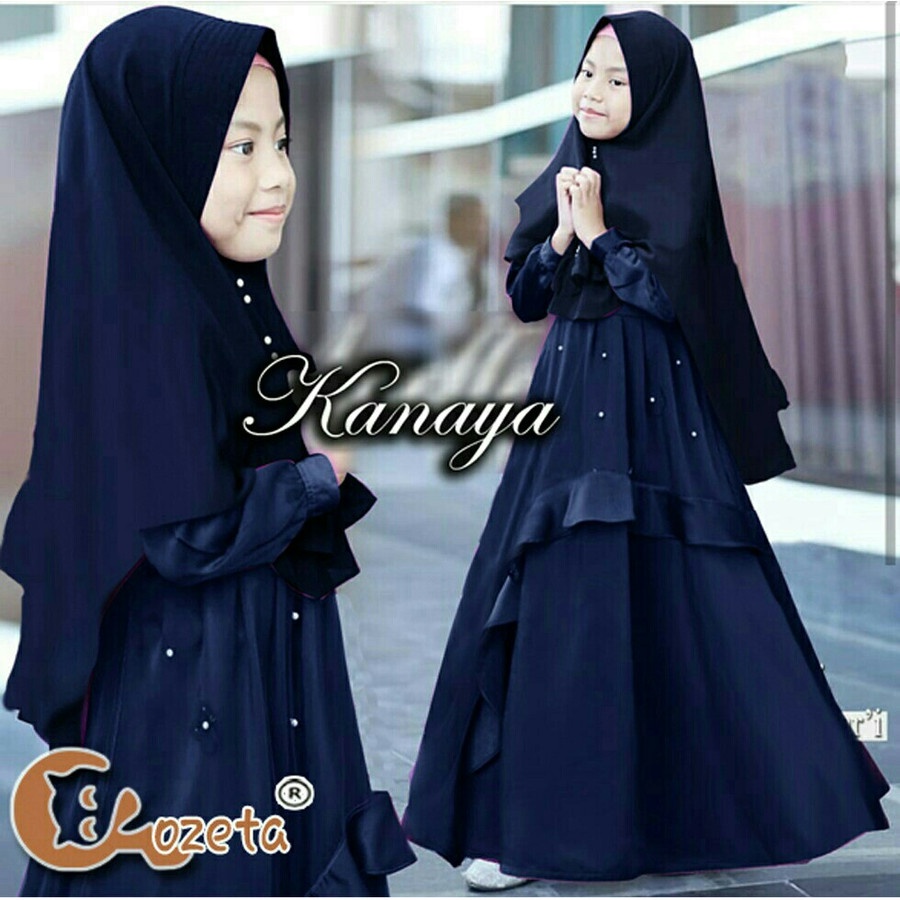Baju Gamis Anak Perempuan Fashion Lebaran Kekinian Syari Khimar Viscose Terbaru 2021 Cotton Rayon Us