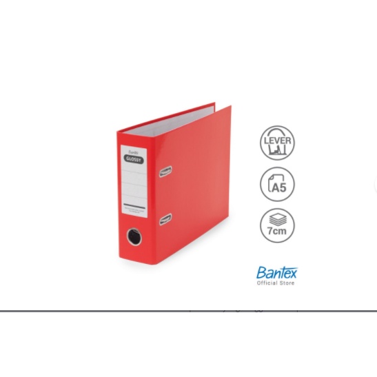 

Bantex Lever Arch File Ordner A5 7cm Glossy Red #1443 09