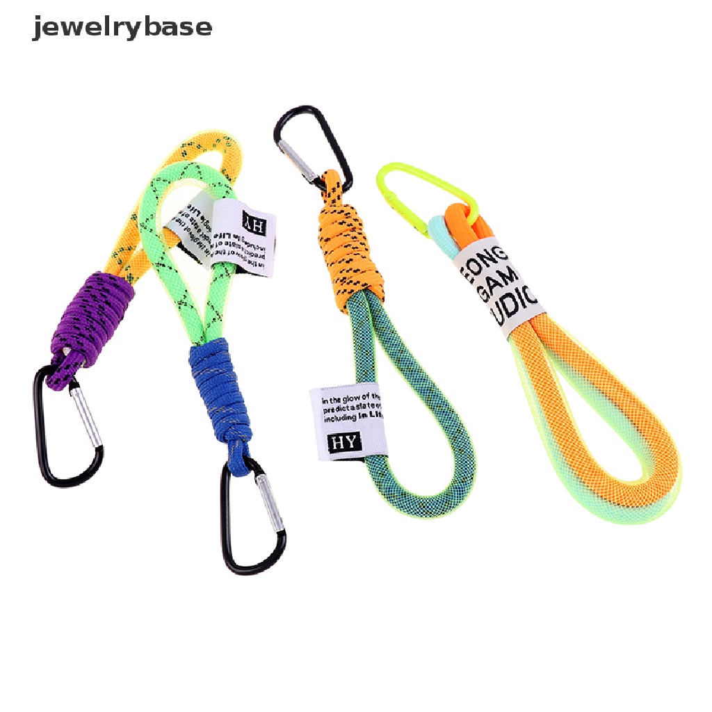 (jewelrybase) Tali Lanyard Motif Kepang Warna Fluorescent Untuk Gantungan Kunci / Handphone