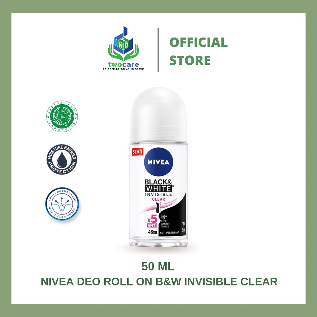 NIVEA Deodorant Invisible Black &amp; White Clear Roll On 25 ml / 50 ml