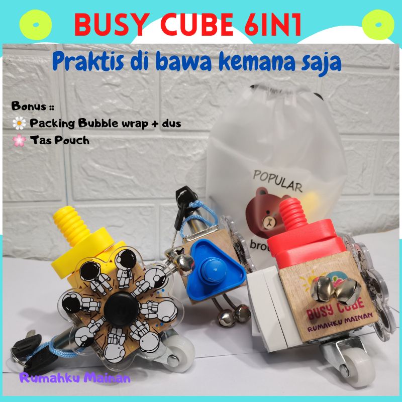 MAINAN MONTESSORI MONTESORI BUSY CUBE BUSY BOARD KUBUS MAIN ANAK