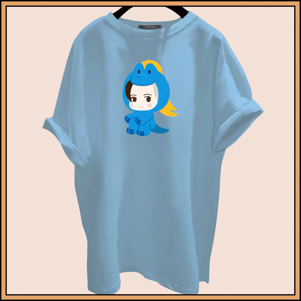 CALVIERO SHOP - BAJU KAOS ATASAN WANITA BLUE DINO PRINT