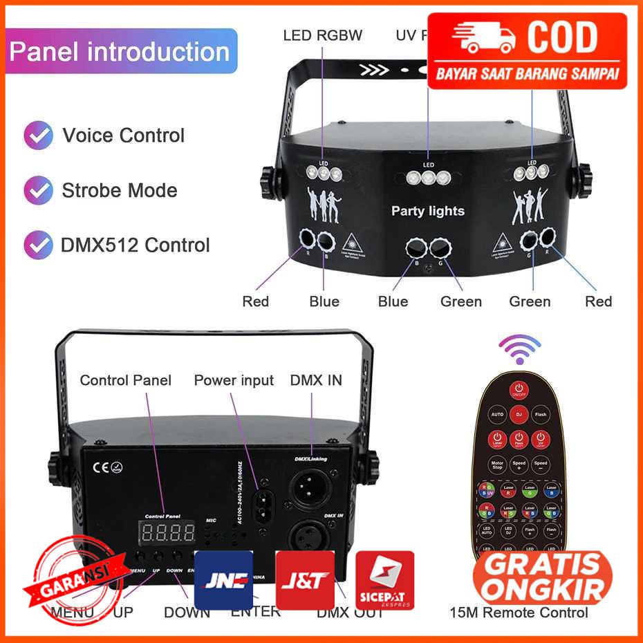 Lampu Sorot Panggung Disco Beam Laser RGB DMX 15 Eye - AL15E