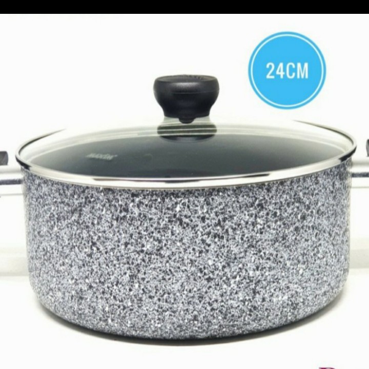 MAXIM NEOSTONE Dutch Oven + Glass Cover Anti Lengket 24 cm - Dutch Oven 24 cm