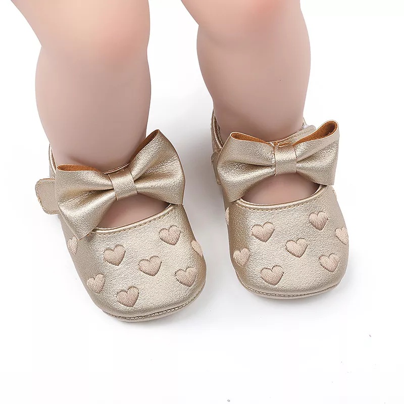 Sepatu Bayi Perempuan BORDIR LOVE 0 - 12 Bulan / Sepatu Anak Perempuan Murah