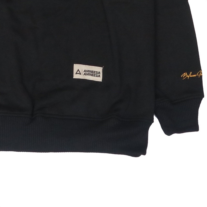 (BISA COD) AMNEESIA Crewneck Black Edition Sweater Jaket Hoodie Unisex Premium Hodie Switer Suiter