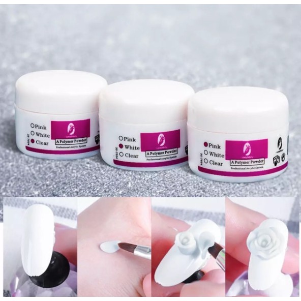 Ezflow Acrylic Powder Nail Art Ez flow Acrylic Powder 3d Nail Art ezflow bubuk akrilik putih 3D